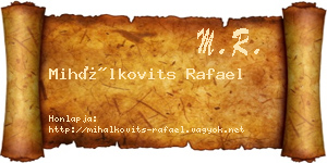 Mihálkovits Rafael névjegykártya